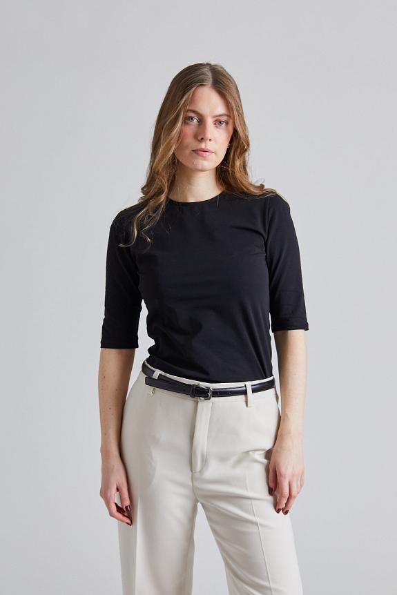 Filippa K Cotton Stretch Elbow Sleeve Black 